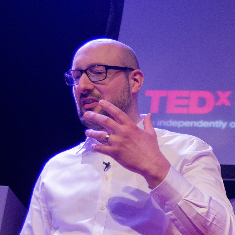 Tim Benjamin speaking at TEDx in Hull, 2015